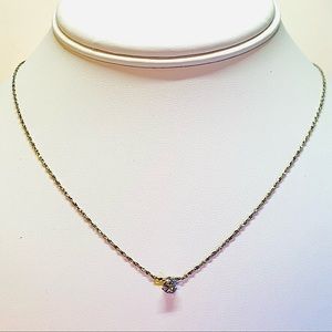 Vintage Round Rhinestone Solitaire Necklace